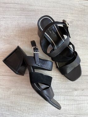 rag & bone Reese Black Strappy Block Heel Sandals